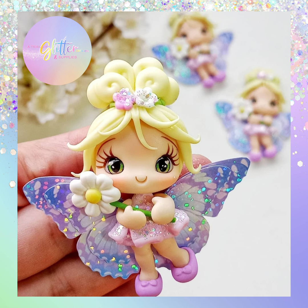 Purple sparkle fairy clay