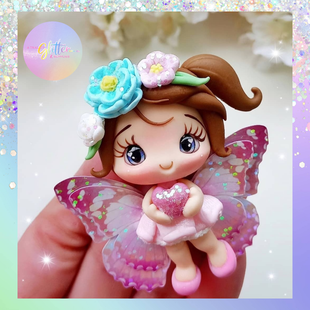 Pink sparkle fairy clay