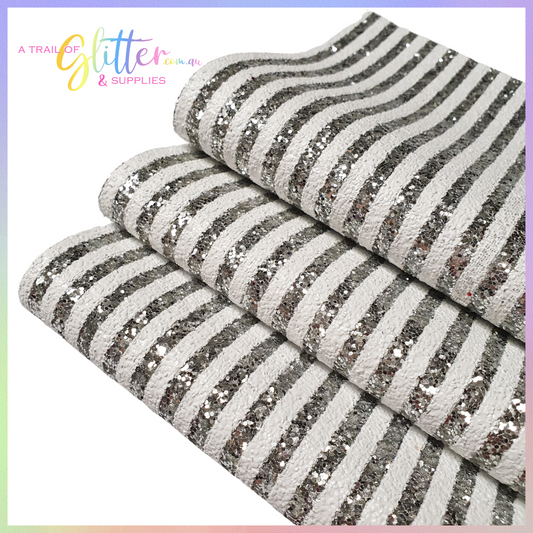 Silver Glitter Stripes