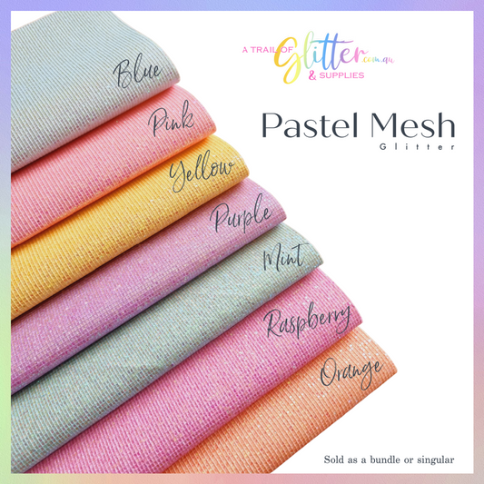 Pastel Mesh Glitter - (sold as a set or singular) all colours listed inside.