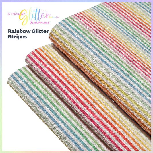 rainbow stripe chunky glitter fabric