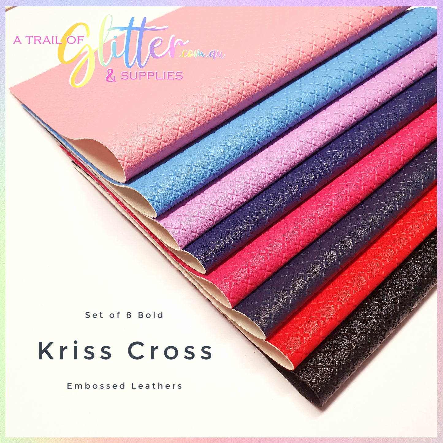 Kriss Cross Embossed Faux Leather