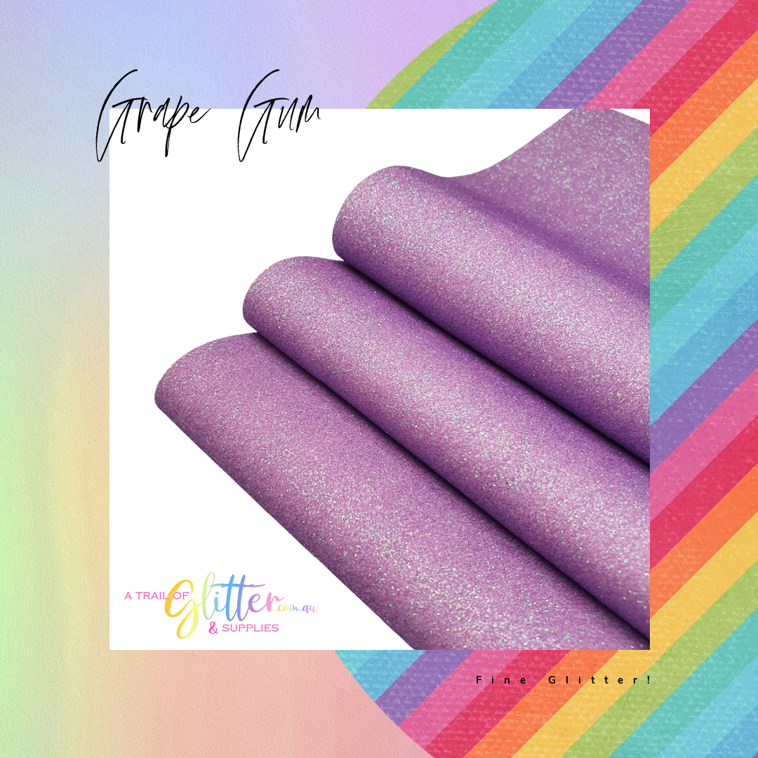 Fine Glitter GRAPE GUM A4 Sheet 20x34cm