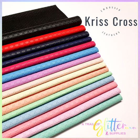 Kriss Cross Embossed Faux Leather