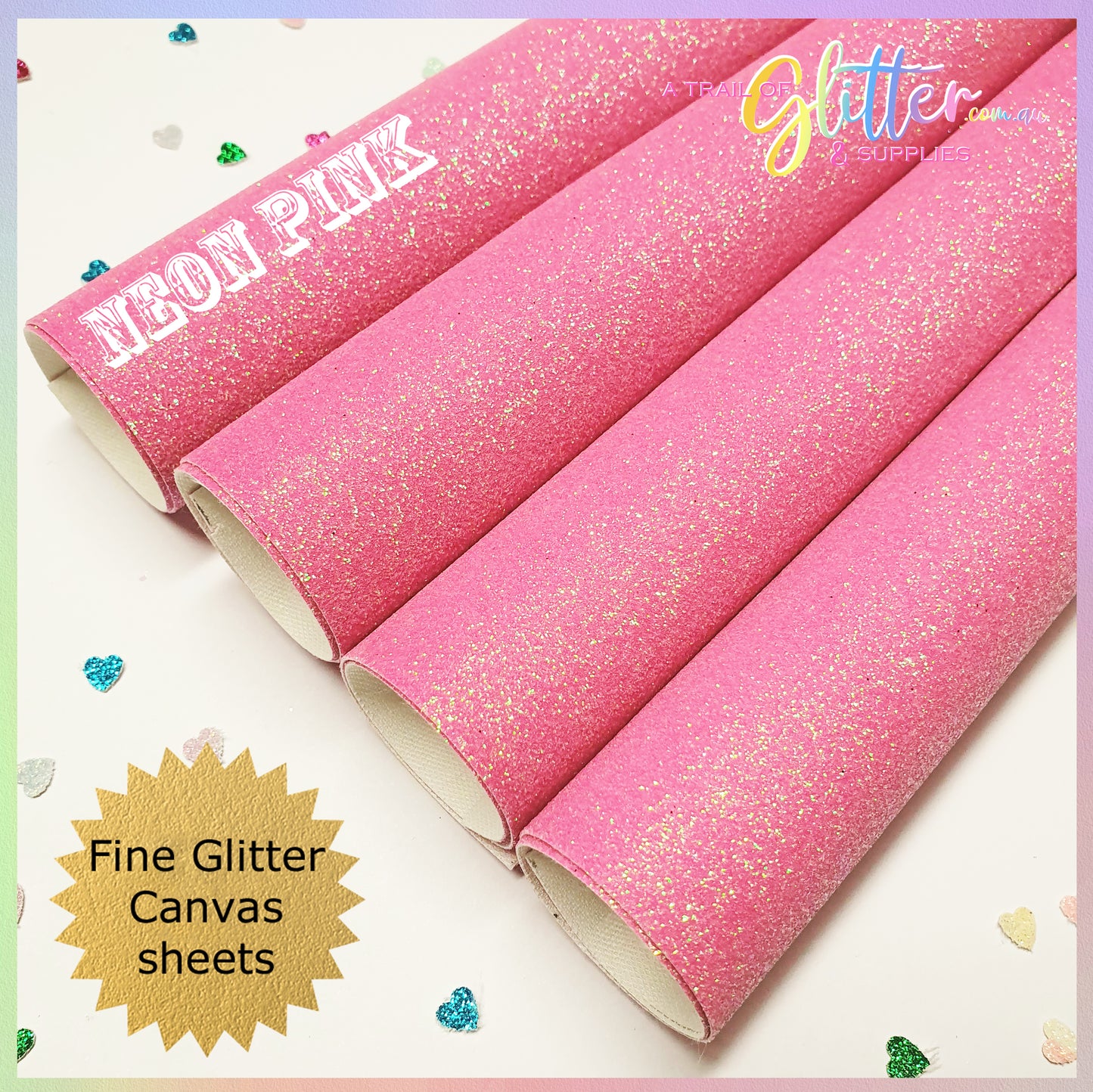 Fine Glitter NEON PINK A4 Sheet 20x34cm #38