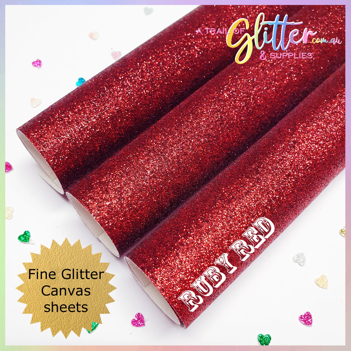 Fine Glitter Ruby Red A4 Sheet 20x34cm #66